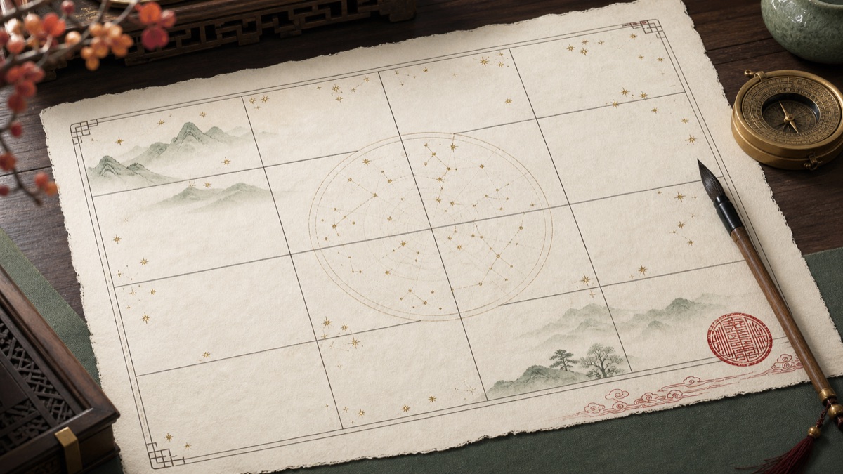 紫微斗數十二宮命盤與星點的文章圖
